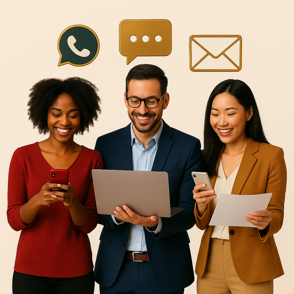 Team working on WhatsApp marketing